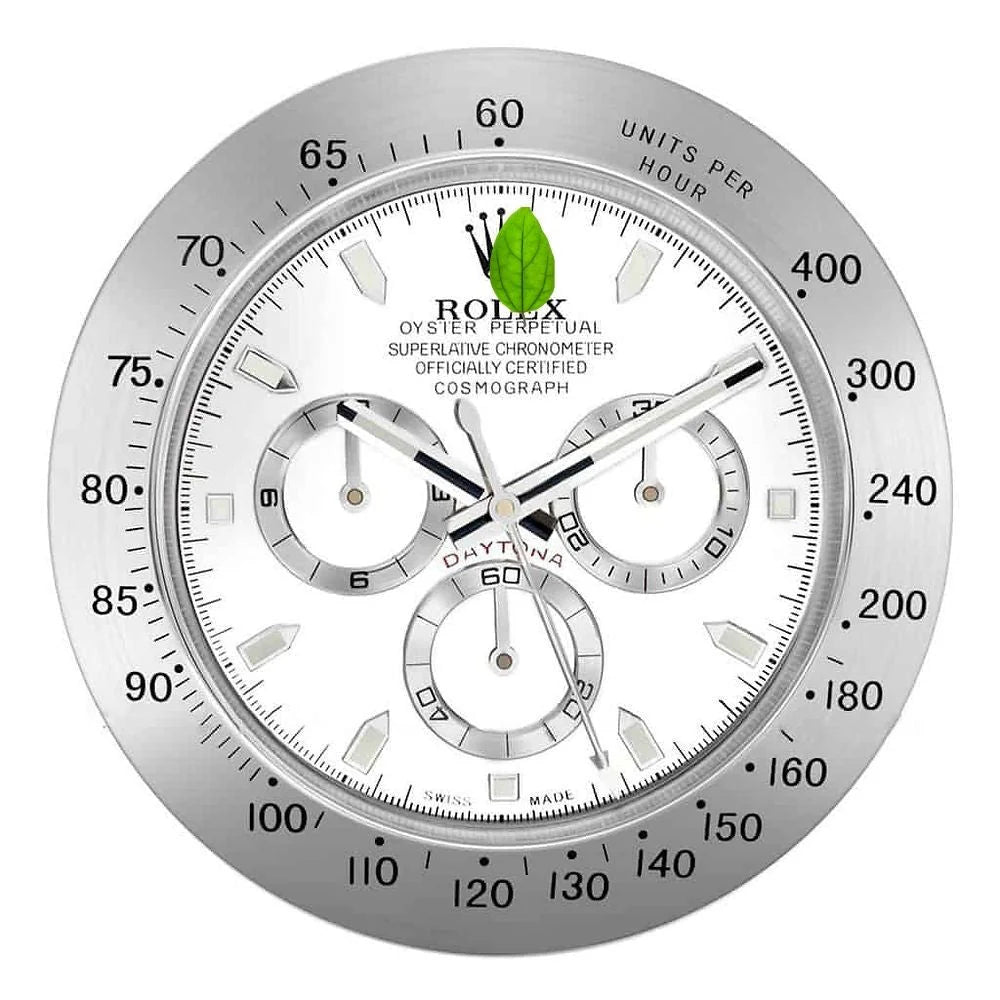 Relógio de Parede Rolex Daytona Prata/Branco