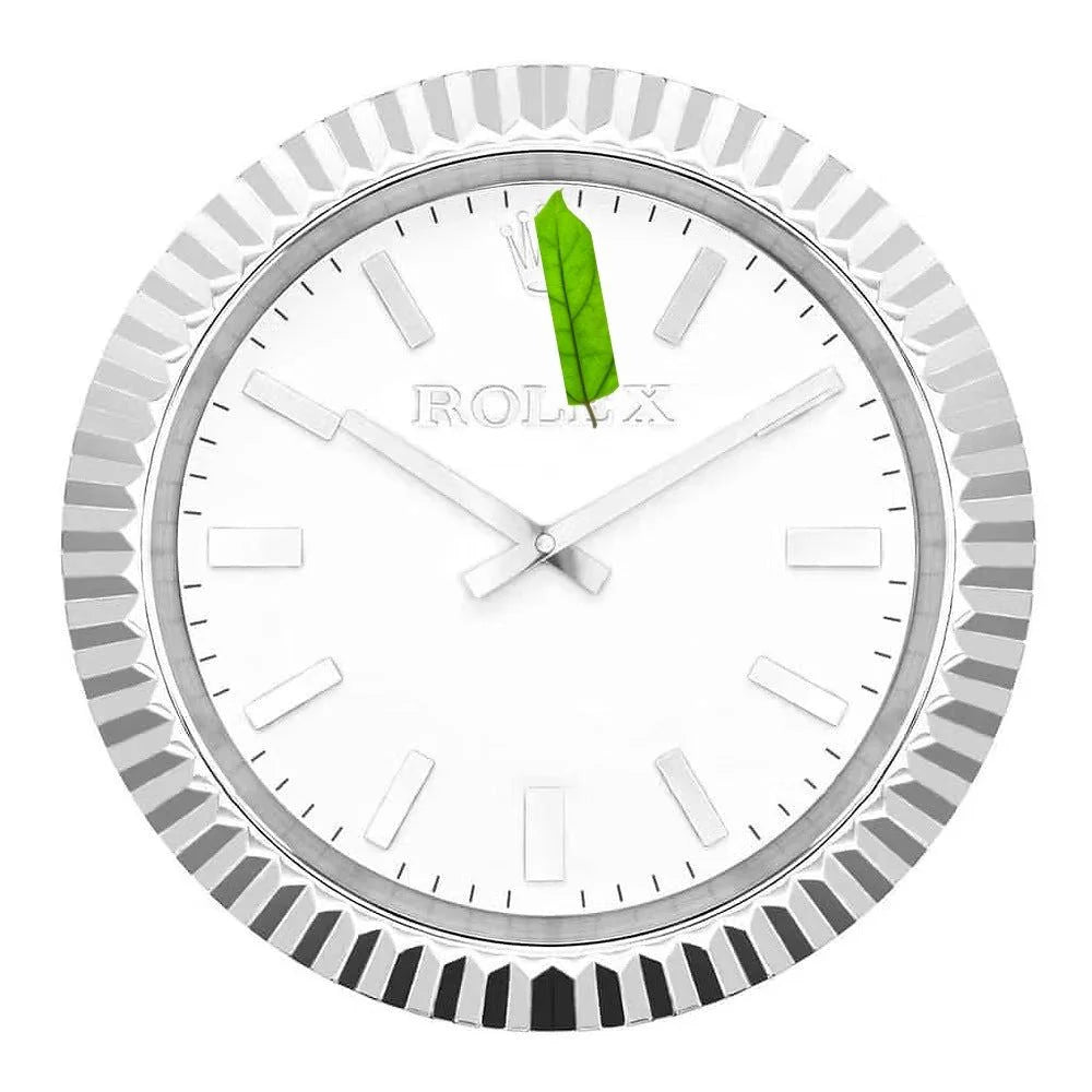 Relógio de Parede Rolex Prata/Branco
